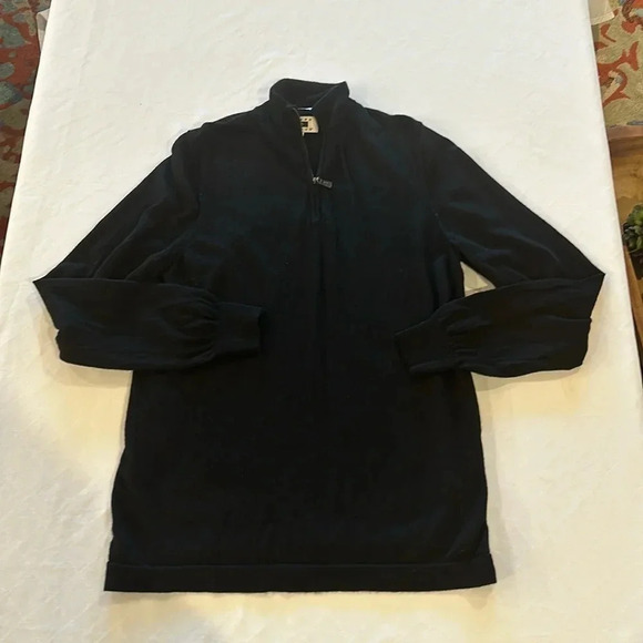 Joseph Abboud men’s 1/4 quarter zip 100% merino wool black sweater‎ large EUC - Picture 1 of 3